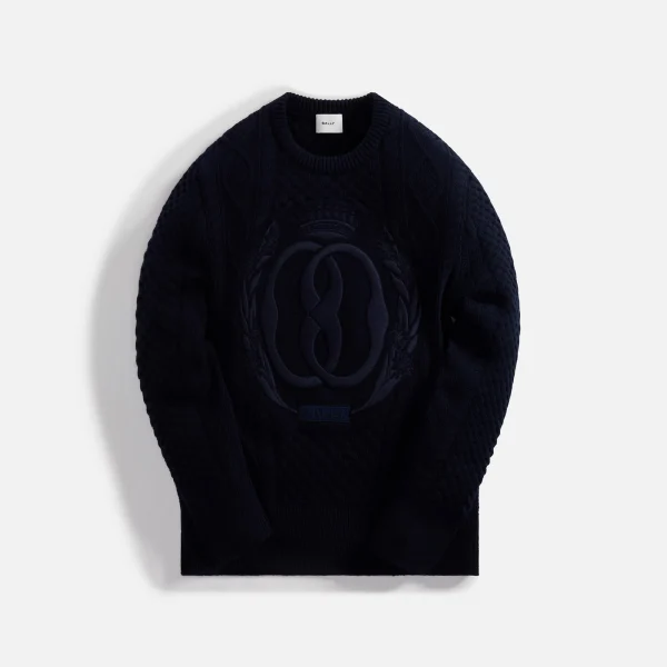 bally black logo crewneck sweatshirt - KITH-SHOP