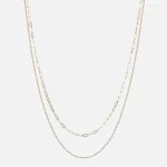 beaded double chain gold charm necklace luv aj - KITH-SHOP