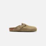 birkenstock boston faded khaki suede clog - KITH-SHOP