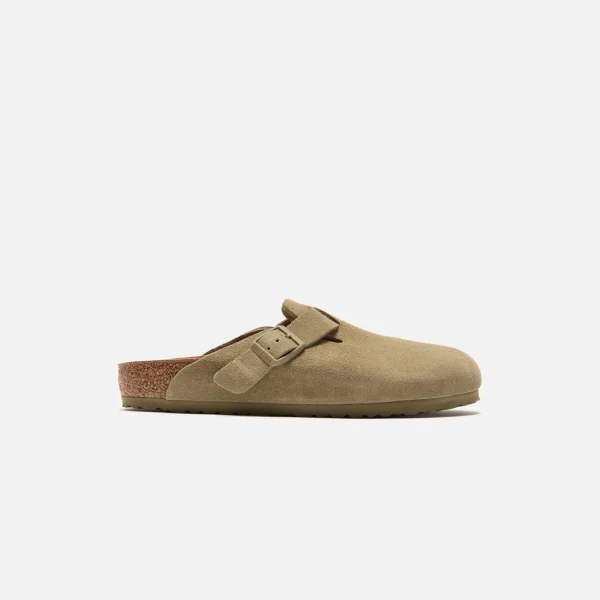 birkenstock boston faded khaki suede clog - KITH-SHOP