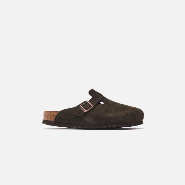 birkenstock boston suede clog in mocha - KITH-SHOP