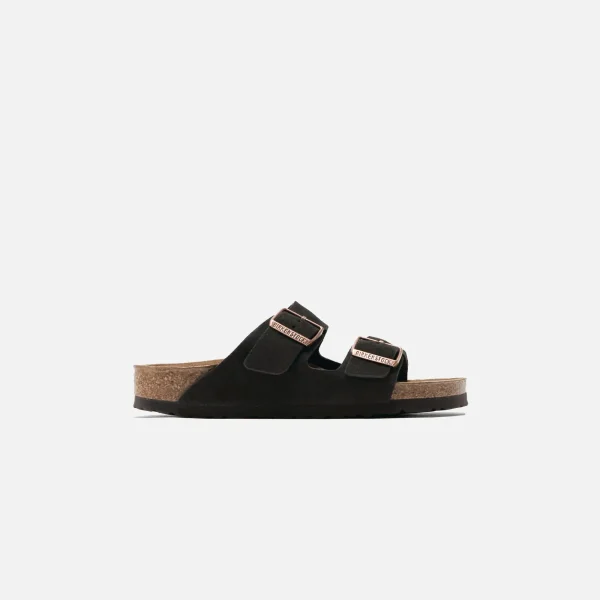 birkenstock women s arizona suede soft footbed sandals in mocha - KITH-SHOP