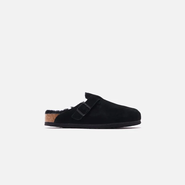 birkenstock women s boston shearling clog black - KITH-SHOP