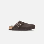 birkenstock women s boston shearling suede clogs mocha - KITH-SHOP