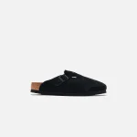 birkenstock women s boston soft footbed suede sandals black - KITH-SHOP