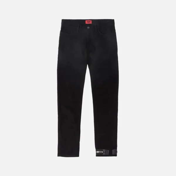 black 424 denim pants with ankle zip - KITH-SHOP