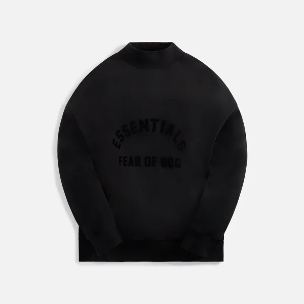 black essentials crewneck sweatshirt 1 - KITH-SHOP