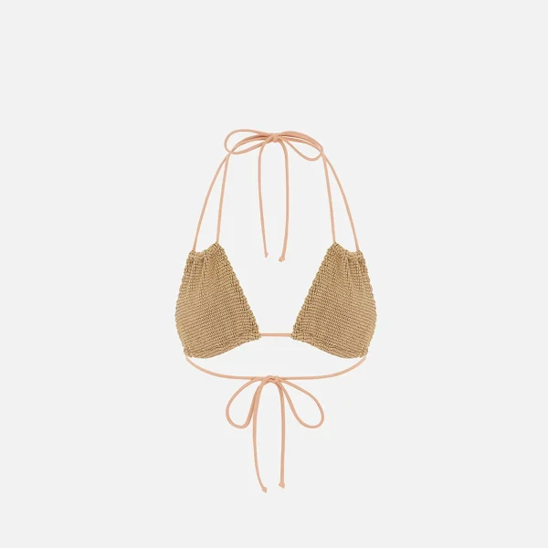 bond eye andy triangle bikini top in fawn lurex - KITH-SHOP