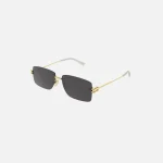 bottega veneta black gold rimless rectangle sunglasses - KITH-SHOP