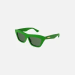 bottega veneta bold cat eye sunglasses vibrant bottega green - KITH-SHOP