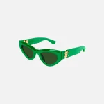 bottega veneta green transparent cat eye sunglasses - KITH-SHOP