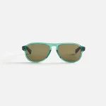 bottega veneta men s 55 recycled acetate green sunglasses - KITH-SHOP