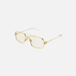 bottega veneta narrow caravan gold metal clear frame sunglasses - KITH-SHOP