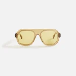 bottega veneta round acetate sunglasses yellow frame with yellow lenses - KITH-SHOP