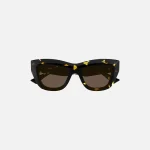 bottega veneta shiny havana tortoise acetate sunglasses - KITH-SHOP