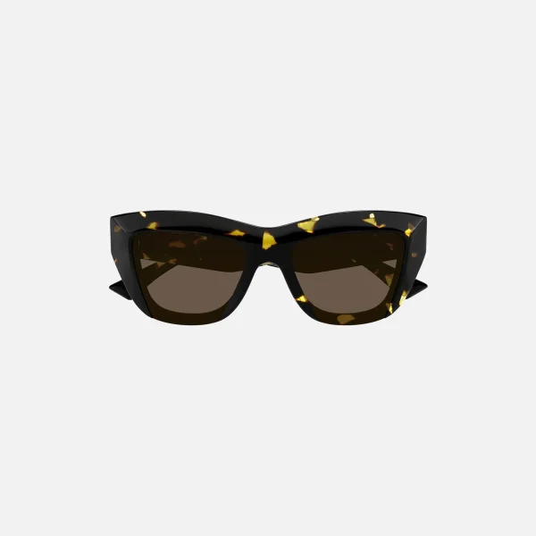 bottega veneta shiny havana tortoise acetate sunglasses - KITH-SHOP