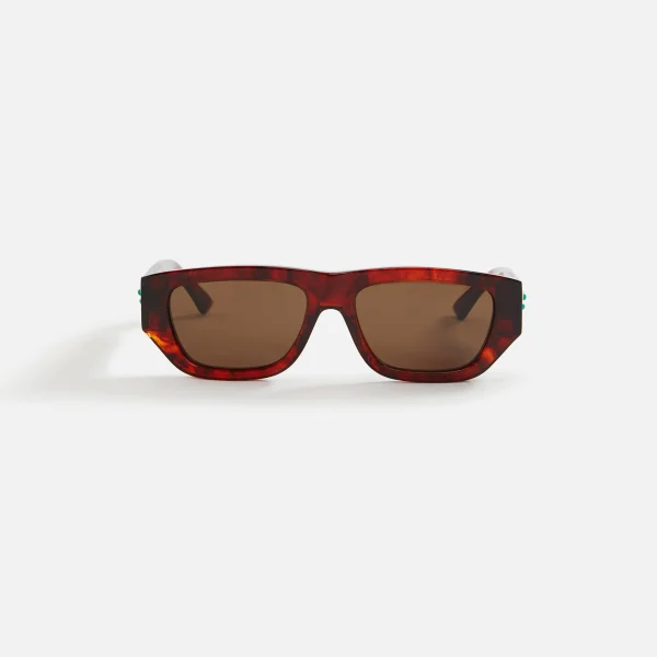 bottega veneta unisex recycled acetate havana brown l sunglasses - KITH-SHOP