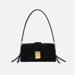 brandon blackwood nia shearling tote bag in black - KITH-SHOP