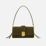 brandon blackwood nia shearling tote bag olive green - KITH-SHOP