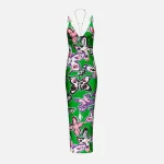 butterfly print green multi maxi dress - KITH-SHOP