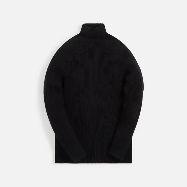 c p company black full rib roll neck jumper - KITH-SHOP