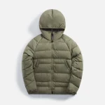 c p company echo chrome r goggle down jacket in silver sage - KITH-SHOP