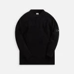 c p company high neck chenille cotton knit sweater black - KITH-SHOP