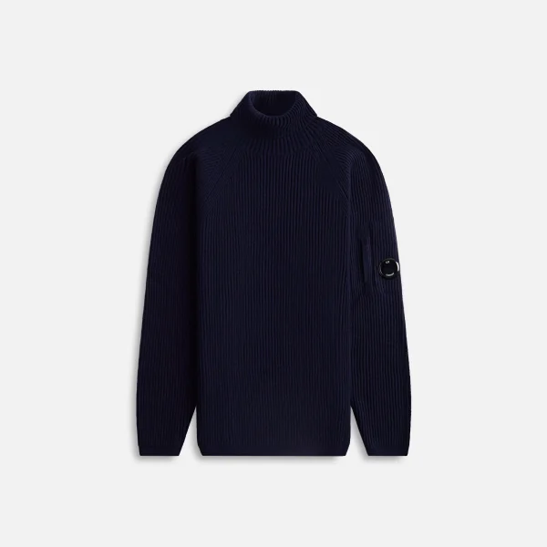 c p company lambswool roll neck full knit sweater eclipse - KITH-SHOP