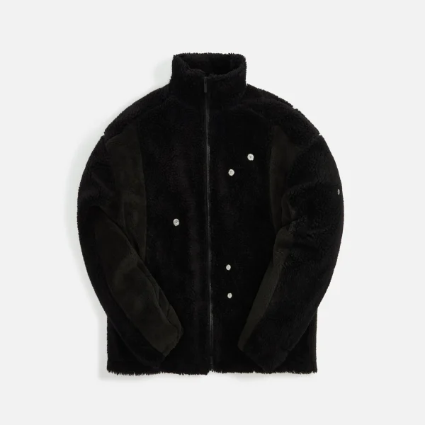 c2h4 arc paneled asteroid padded fleece jacket soft black - KITH-SHOP