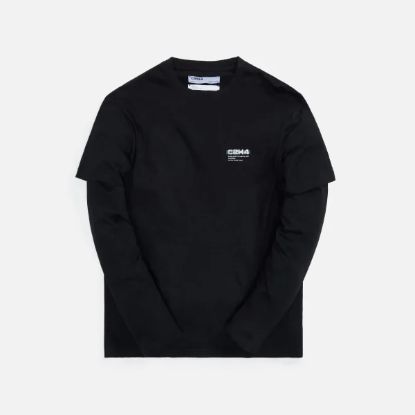 c2h4 black double layer long sleeve tee - KITH-SHOP