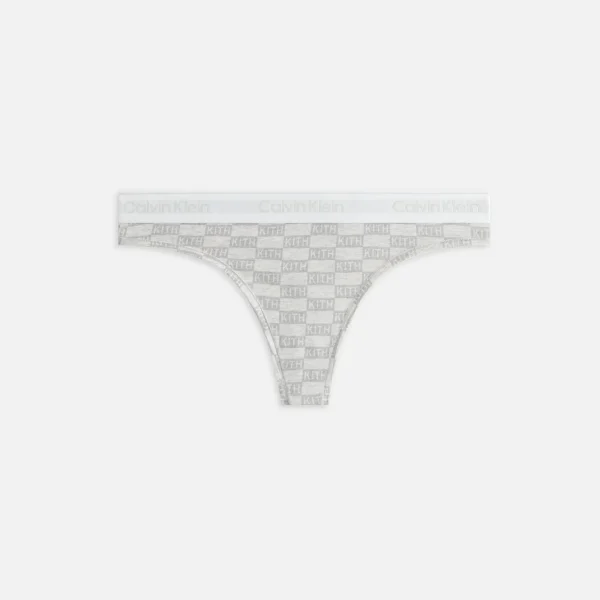 calvin klein women s kith light heather grey thong - KITH-SHOP