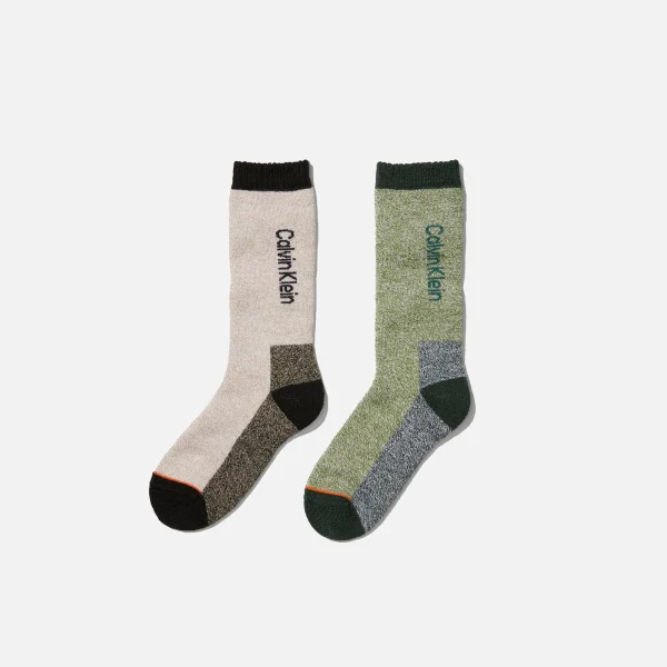 calvin klein x heron preston grey wool sock 2 pack - KITH-SHOP