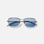 calvin klein x heron preston metal frame sunglasses with bio floating blue lenses - KITH-SHOP