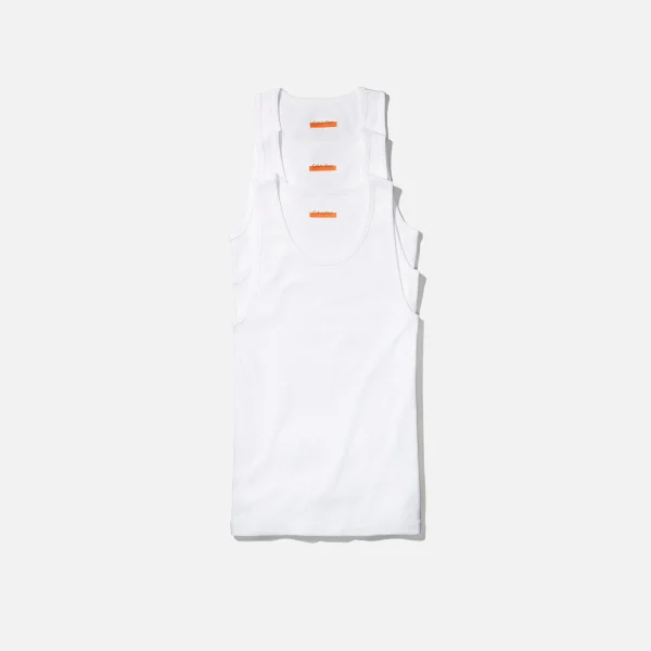 calvin klein x heron preston white ribbed tank top 3 pack - KITH-SHOP