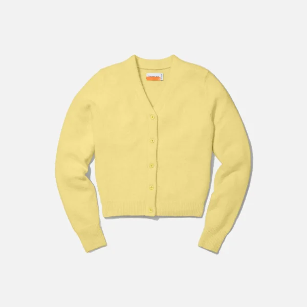 calvin klein x heron preston women s pale yellow cardigan - KITH-SHOP