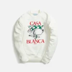 casablanca casa sport off white screen print crewneck sweatshirt - KITH-SHOP