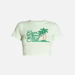 casablanca casa tennis club pale green printed baby tee - KITH-SHOP