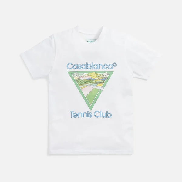 casablanca club icon screen printed white t shirt - KITH-SHOP