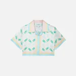 casablanca cuban collar cropped silk shirt short sleeve ping - KITH-SHOP