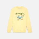 casablanca enoshima beach print sweatshirt pale yellow - KITH-SHOP