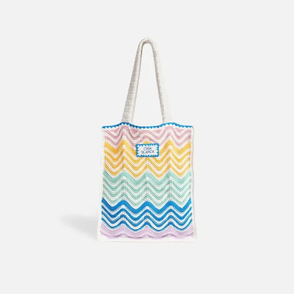 casablanca gradient wave crochet tote bag - KITH-SHOP