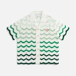 casablanca green gradient wave textured shirt - KITH-SHOP