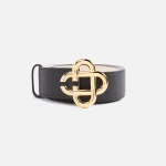 casablanca men s black cc buckle leather belt - KITH-SHOP