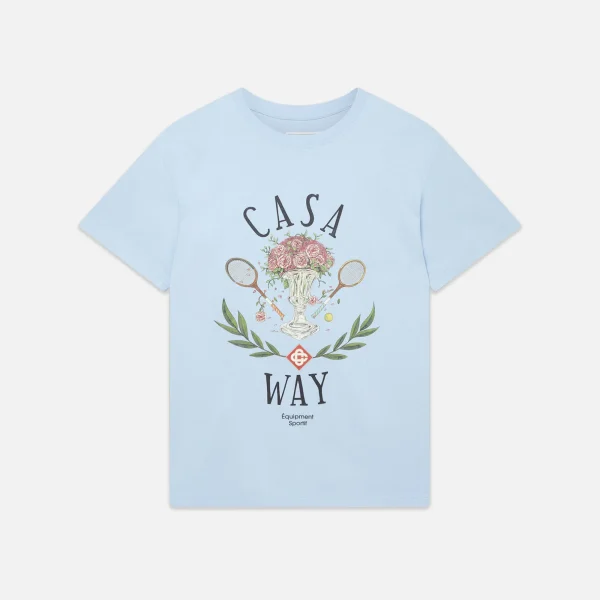 casablanca pale blue printed casa way t shirt - KITH-SHOP