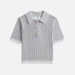 casablanca silver polo shirt - KITH-SHOP