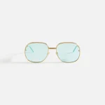 casablanca square metal sunglasses yellow gold solid lens - KITH-SHOP