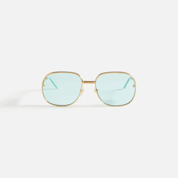 casablanca square metal sunglasses yellow gold solid lens - KITH-SHOP