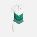 casablanca white green chevron gradient boucl polo dress - KITH-SHOP