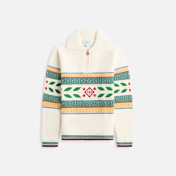 casablanca white lauriel olympique knit jumper - KITH-SHOP