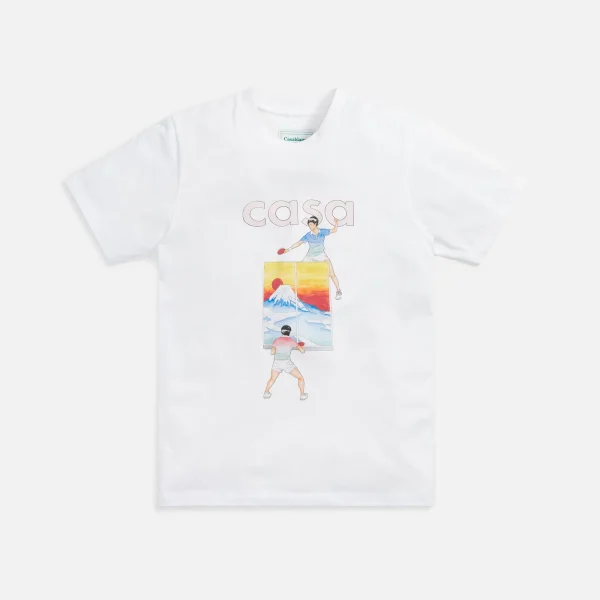 casablanca white printed fuji ping pong tee - KITH-SHOP